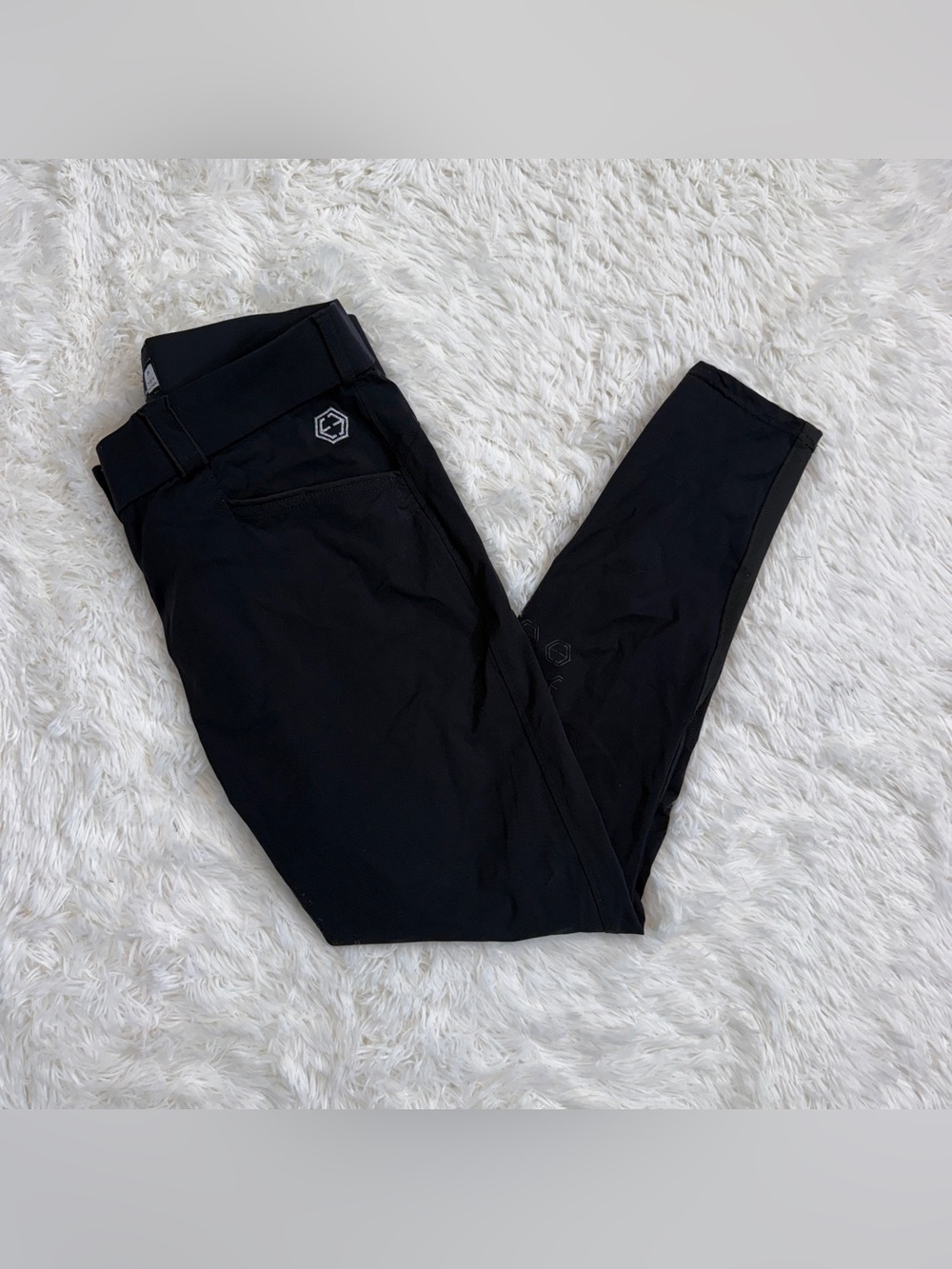Women’s Size 36R Black Ethos Equestrian Knee Patch Horseback Riding Breeches